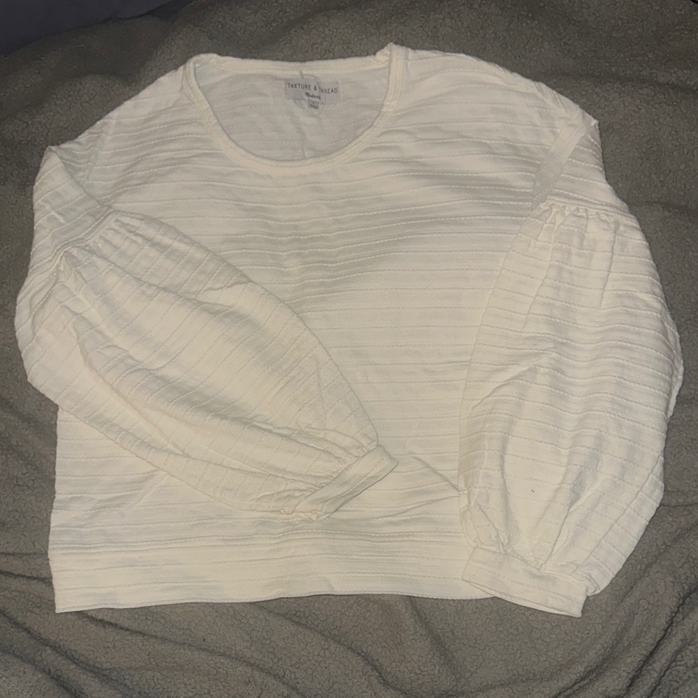 Madewell Cream Textured Top